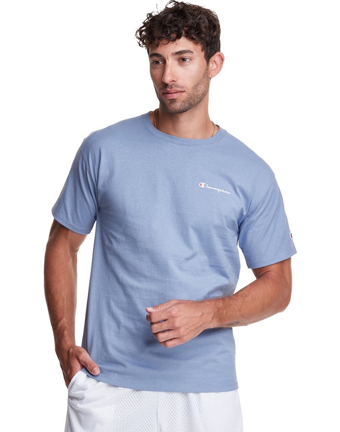 Camiseta Champion Hombre - Classic Jersey Script Logo ( Azules ) 2408657-RE